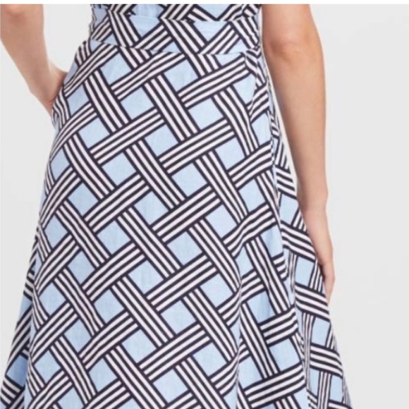 Draper James Linen Lattice Button Front Midi Dress - Picture 6 of 10